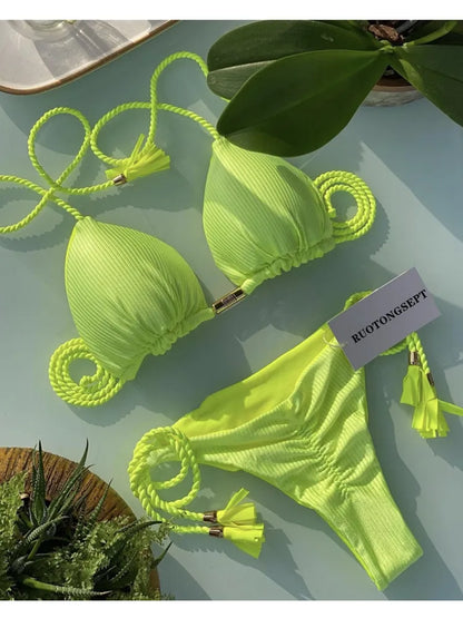 Bikini - maillot triangle bicolor YLOLYA SWIM