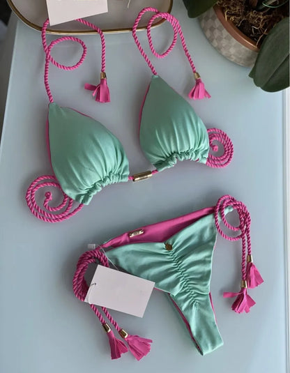 Bikini - maillot triangle bicolor YLOLYA SWIM