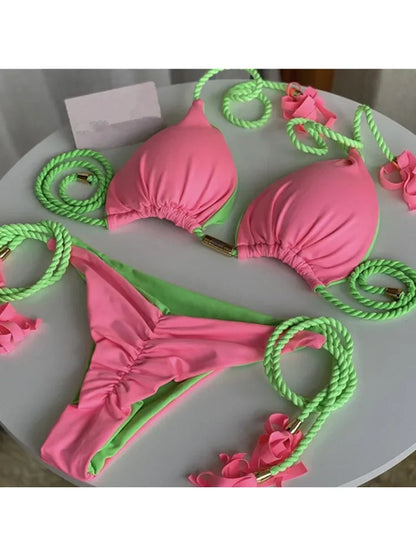 Bikini - maillot triangle bicolor YLOLYA SWIM